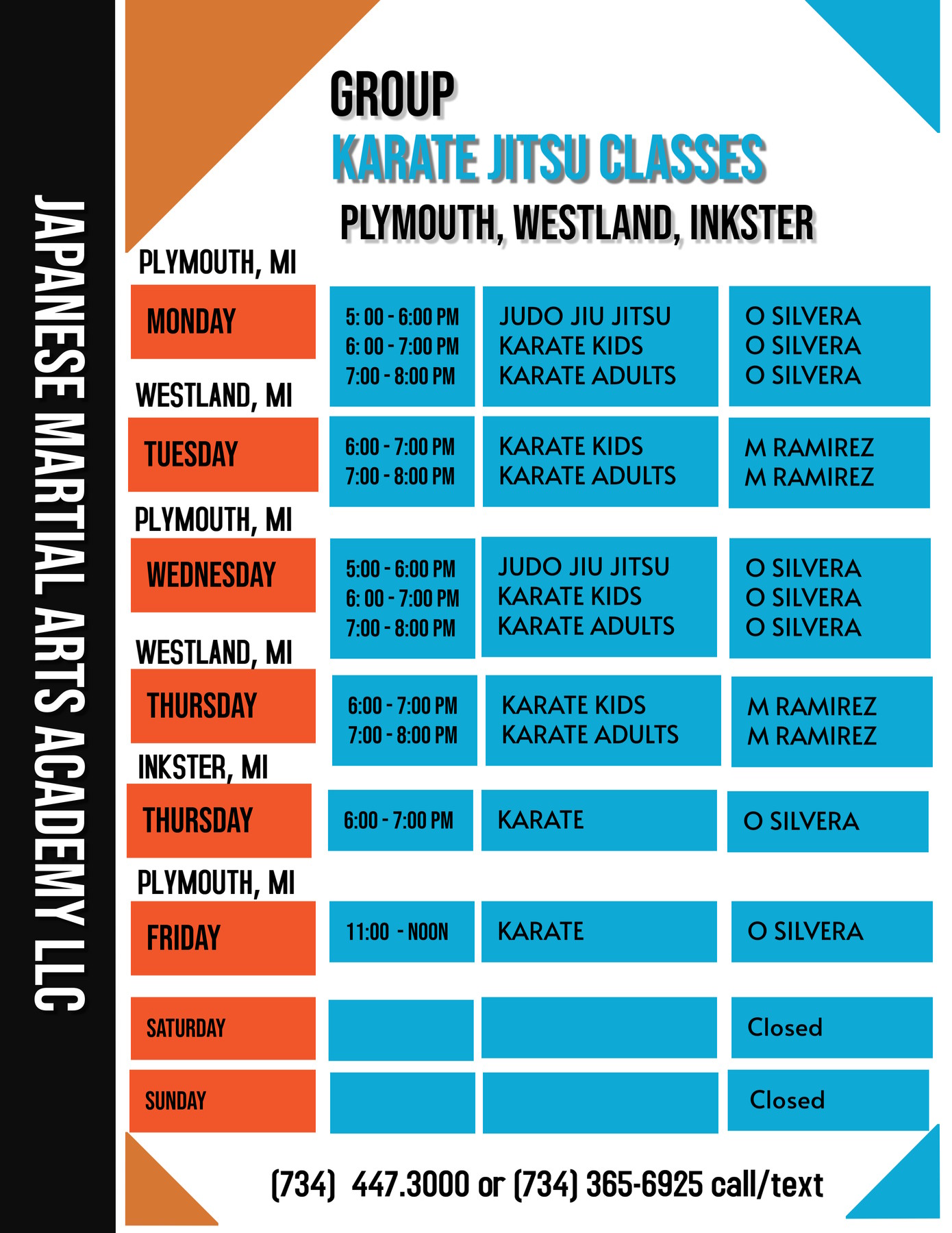 Cities Karate Schedule